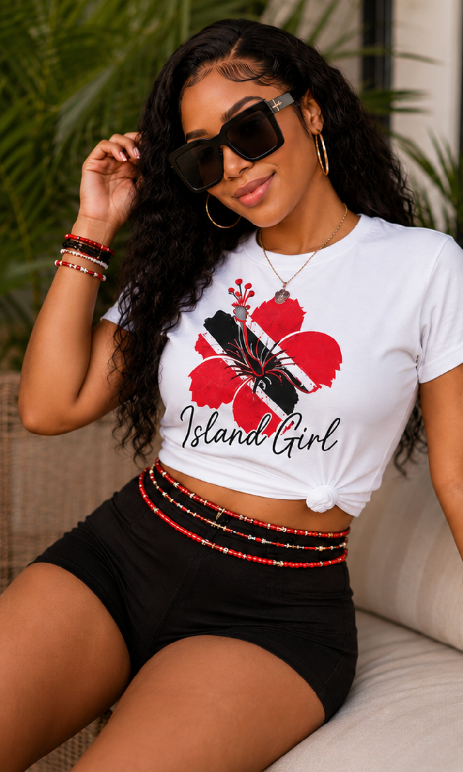 🇹🇹 Island Girl Hibiscus T-Shirt | Trinidad & Tobago Collection