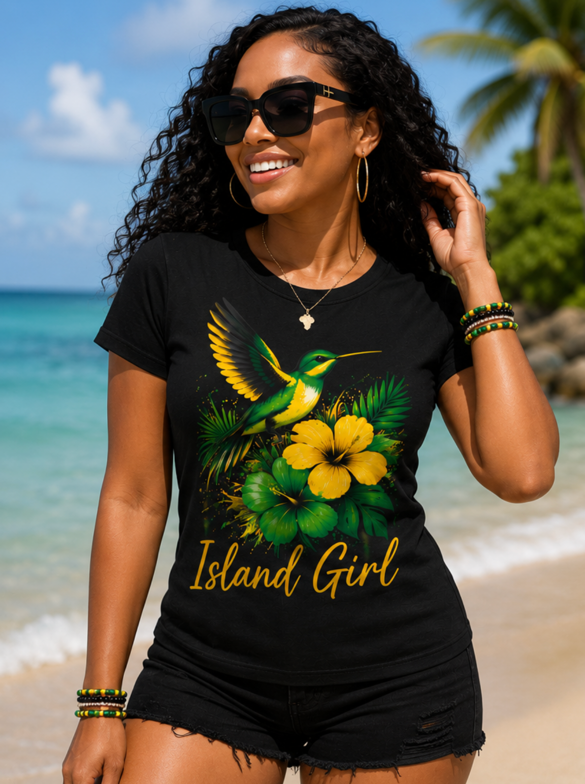 🇯🇲 Island Girl Hummingbird T-Shirt | Jamaica Collection