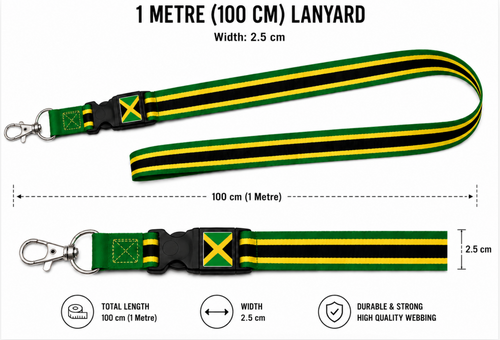 Jamaica Flag Lanyard | Premium 100cm