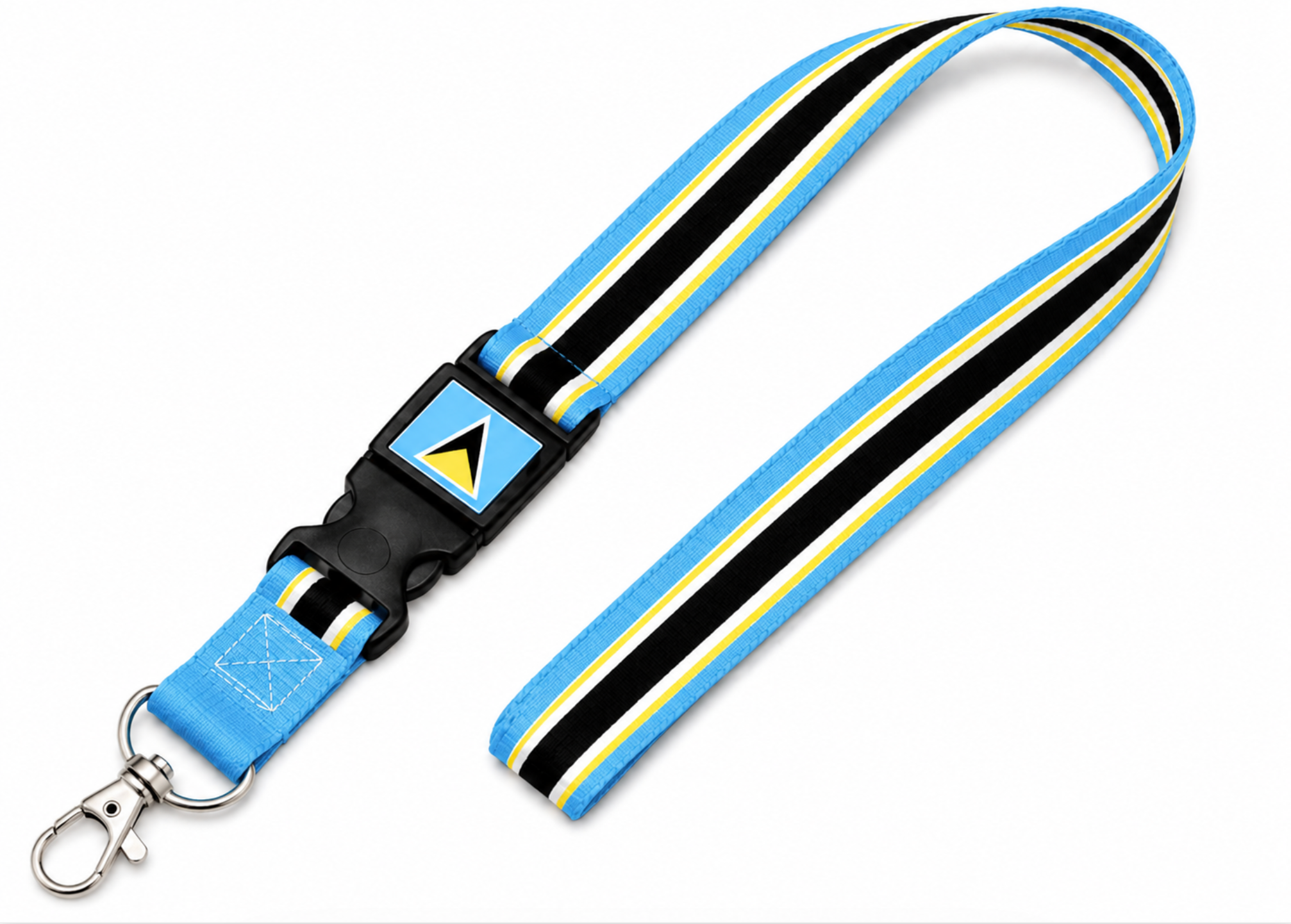 Saint Lucia Flag Lanyard | Premium 100cm